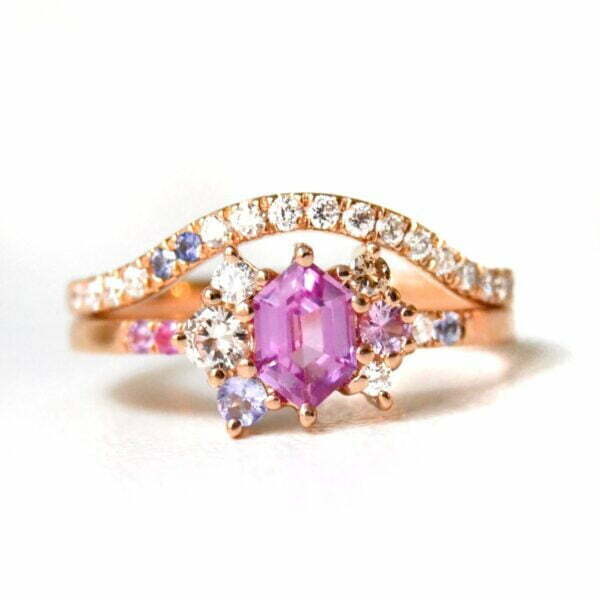 Pink Sapphire Engagement Stack