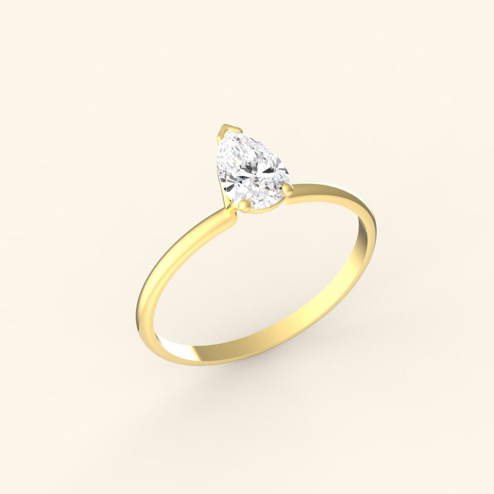 Pear shaped engagement ring